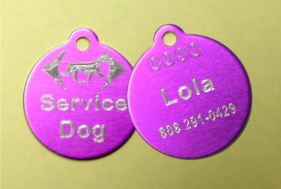 Service Dog Collar Tag